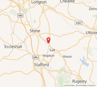 Map of Sandon, EnglandEngland