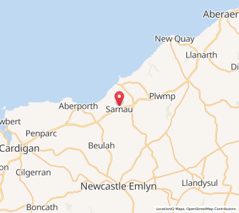 Map of Sarnau, WalesWales