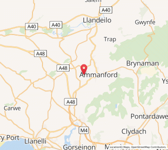 Map of Saron, WalesWales