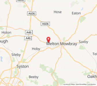 Map of Saxelby, EnglandEngland