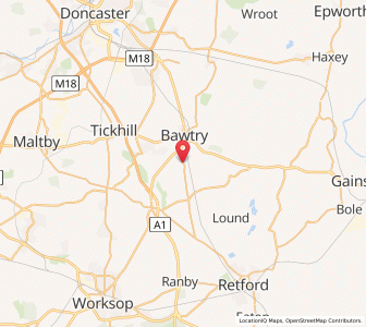 Map of Scrooby, EnglandEngland