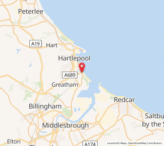 Map of Seaton Carew, EnglandEngland