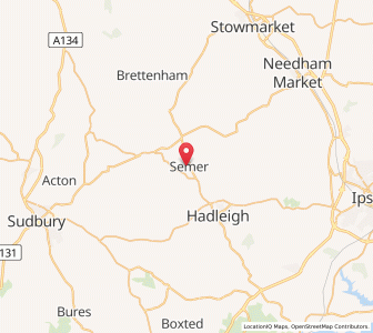 Map of Semer, EnglandEngland