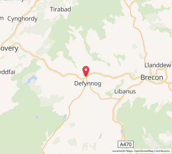 Map of Sennybridge, WalesWales