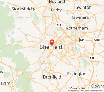 Map of Sheffield, EnglandEngland