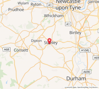 Map of Shield Row, EnglandEngland