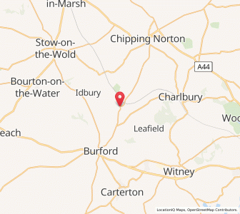 Map of Shipton under Wychwood, EnglandEngland