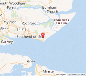 Map of Shoeburyness, EnglandEngland