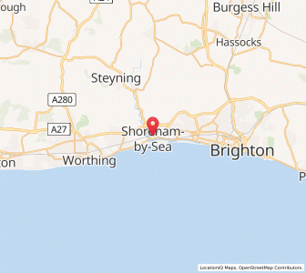 Map of Shoreham-by-Sea, EnglandEngland