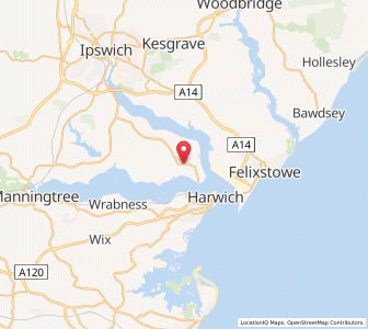 Map of Shotley, EnglandEngland
