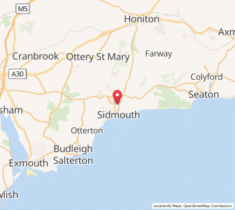 Map of Sidmouth, EnglandEngland