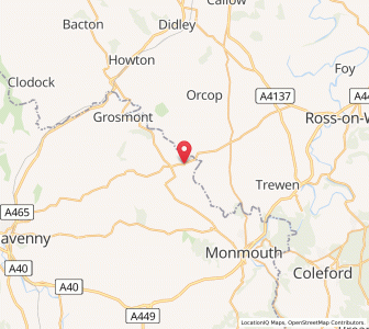 Map of Skenfrith, WalesWales