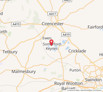 Map of Somerford Keynes, EnglandEngland