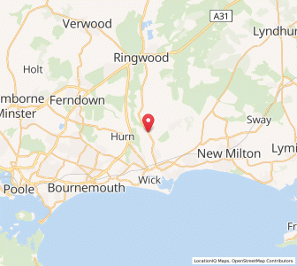 Map of Sopley, EnglandEngland