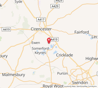 Map of South Cerney, EnglandEngland