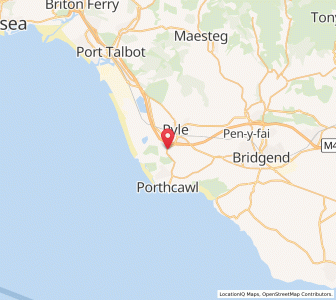 Map of South Cornelly, WalesWales
