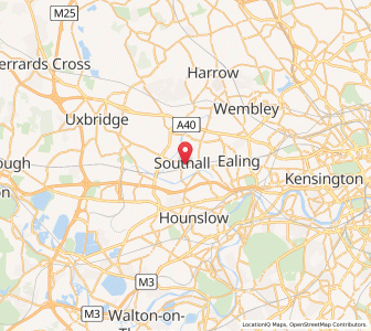 Map of Southall, EnglandEngland