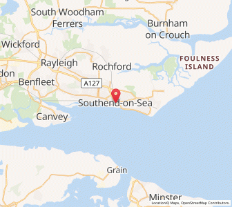 Map of Southend-on-Sea, EnglandEngland