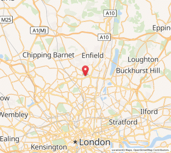 Map of Southgate, EnglandEngland