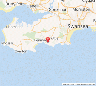 Map of Southgate, WalesWales