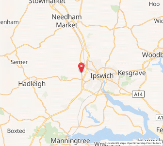 Map of Sproughton, EnglandEngland