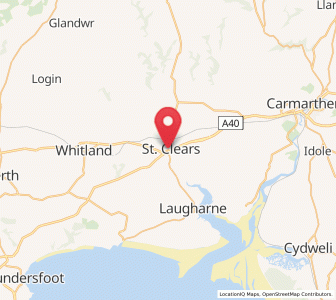 Map of St Clears, Wales