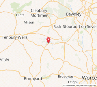 Map of Stanford on Teme, EnglandEngland