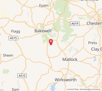 Map of Stanton in Peak, EnglandEngland