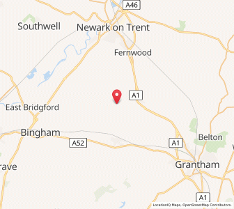 Map of Staunton in the Vale, EnglandEngland