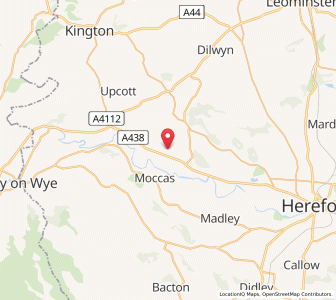 Map of Staunton on Wye, EnglandEngland