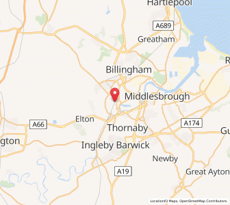 Map of Stockton-on-Tees, EnglandEngland