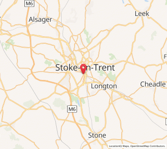 Map of Stoke-on-Trent, EnglandEngland