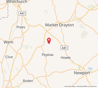 Map of Stoke upon Tern, EnglandEngland