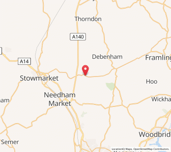 Map of Stonham Aspal, EnglandEngland