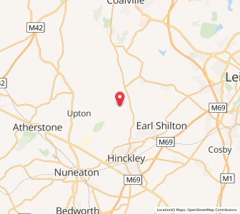 Map of Sutton Cheney, EnglandEngland
