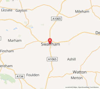 Map of Swaffham, EnglandEngland