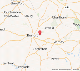 Map of Swinbrook, EnglandEngland