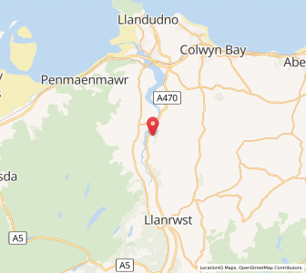 Map of Tal-y-Cafn, WalesWales