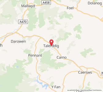Map of Talerddig, WalesWales