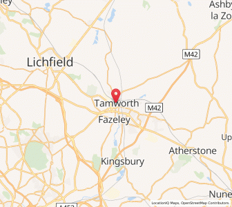 Map of Tamworth, EnglandEngland