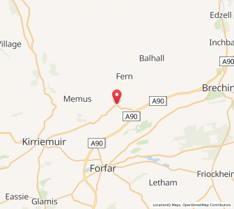 Map of Tannadice, ScotlandScotland