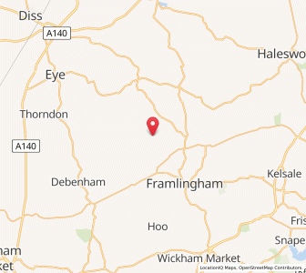 Map of Tannington, EnglandEngland