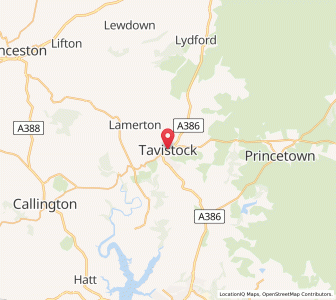 Map of Tavistock, EnglandEngland