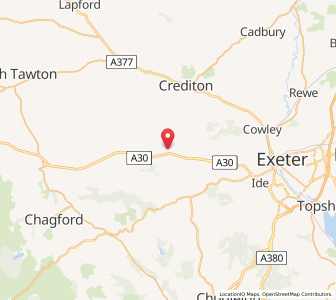 Map of Tedburn Saint Mary, EnglandEngland