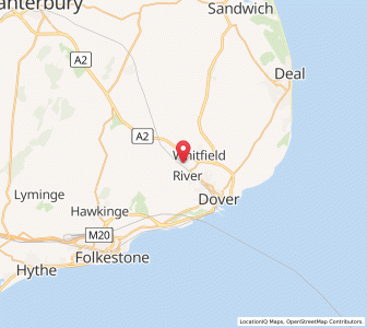 Map of Temple Ewell, EnglandEngland