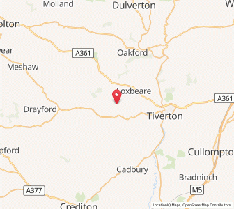 Map of Templeton, EnglandEngland