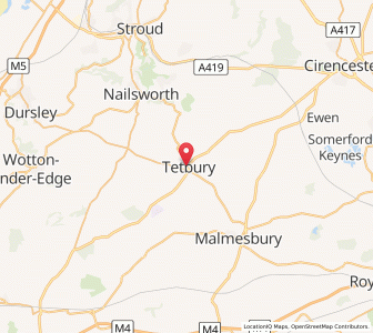 Map of Tetbury, EnglandEngland