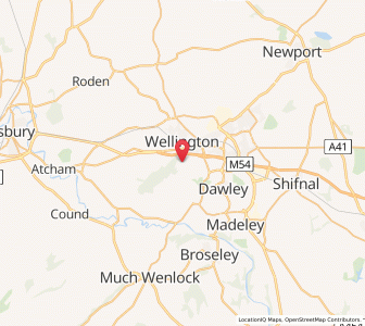 Map of The Wrekin, EnglandEngland