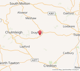 Map of Thelbridge, EnglandEngland