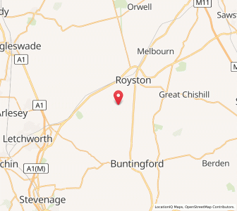 Map of Therfield, EnglandEngland